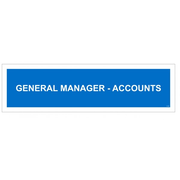 General Manger Account Name plate