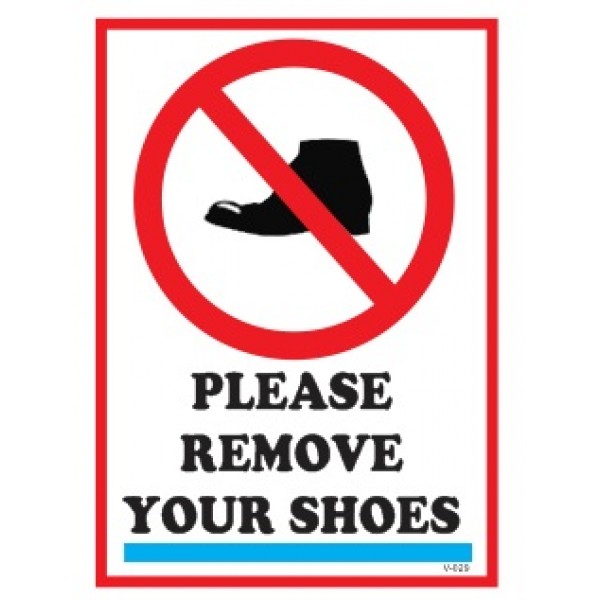 Remove Shoes Safety Sticker